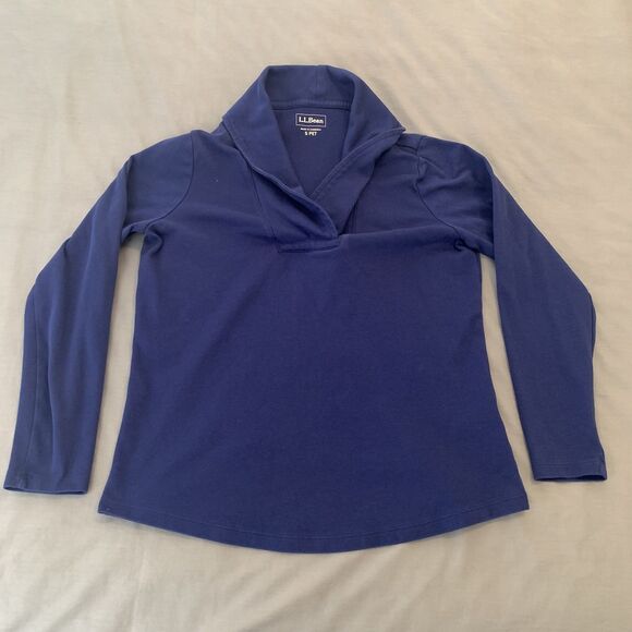 L.L. Bean Sweaters - LL Bean Pullover Womens Small Petite Shawl Collar Long Sleeve Top Casual Layerin